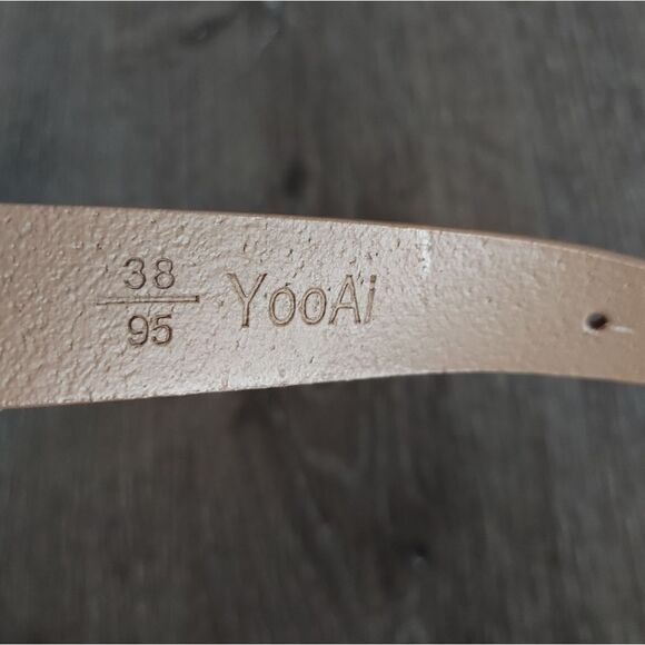 YooAi Tan Faux Leather Belt 38 - Picture 3 of 5